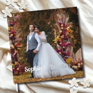 Real Foil Wedding Photo Personalized Names Foil Guest Book