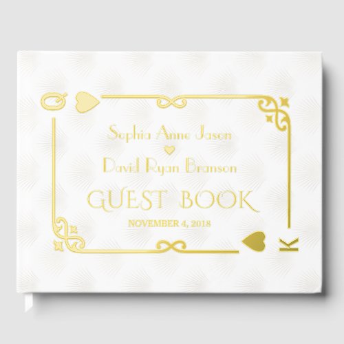 Real Foil White Casino Las Vegas Poker Wedding Foil Guest Book