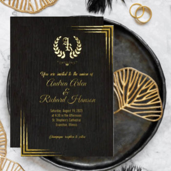 Real Foil Wooden Wedding Invitation Foil Invitation by SharonCullars at Zazzle