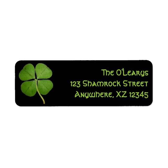 Real Four Leaf Clover Label (Front)
