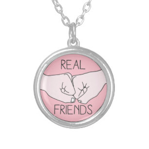 Real Friend Fist Bump Silver Plated Necklace