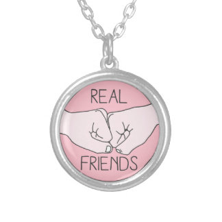Real Friend Fist Bump Silver Plated Necklace