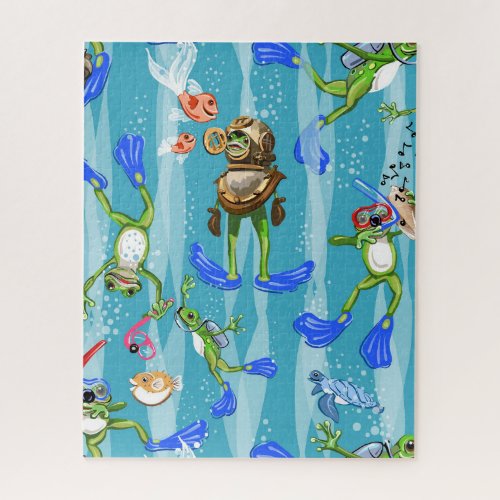 Real Frog Men  Deep Sea Divers Jigsaw Puzzle