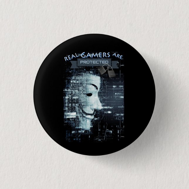 Real Gamers are Protected  Button (Front)