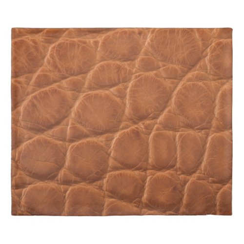 Real genuine tan brown alligator leather texture  duvet cover