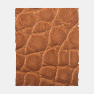 Real genuine tan brown alligator leather texture, fleece blanket