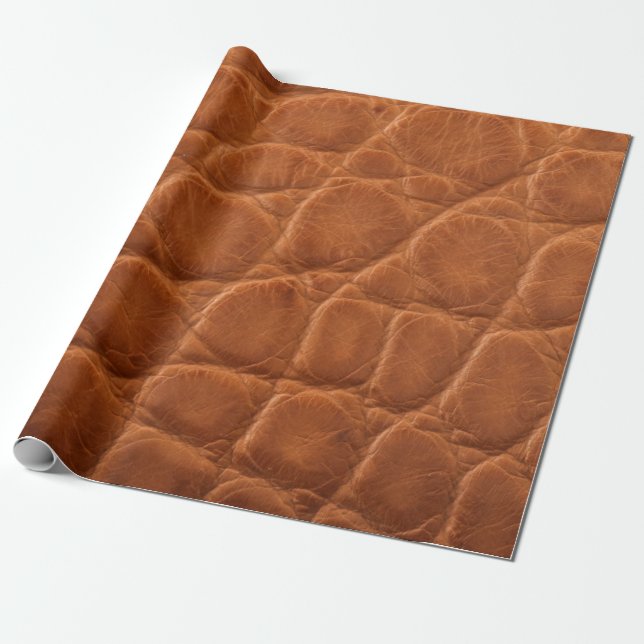 Real genuine tan brown alligator leather texture,  wrapping paper (Unrolled)