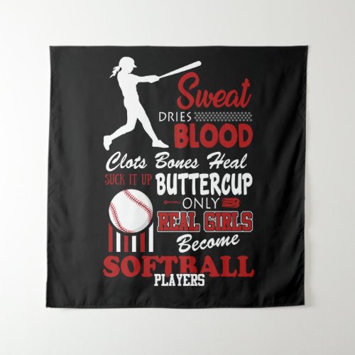 Real Girls Become Softball Players Gift Tapestry