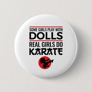 Real Girls Do Karate Cute Women Martial Arts Button