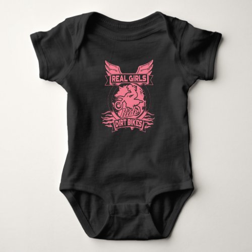 Real Girls Ride Dirt Bikes For Motocross Women Baby Bodysuit