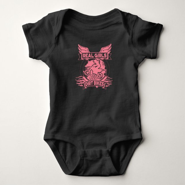Real Girls Ride Dirt Bikes For Motocross Women Baby Bodysuit (Front)