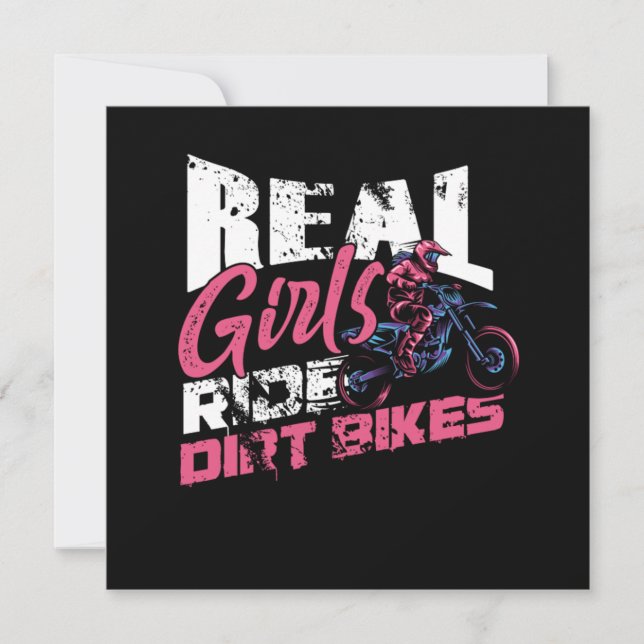 Real Girls Ride Dirt Bikes Motorcycle Motocross Gi Invitation (Front)