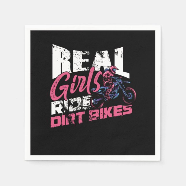 Real Girls Ride Dirt Bikes Motorcycle Motocross Gi Napkins (Front)