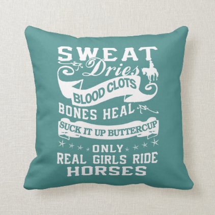 Real Girls Ride Horses Throw Pillow