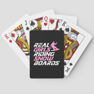 Real Girls Riding Snowboards Poker Cards