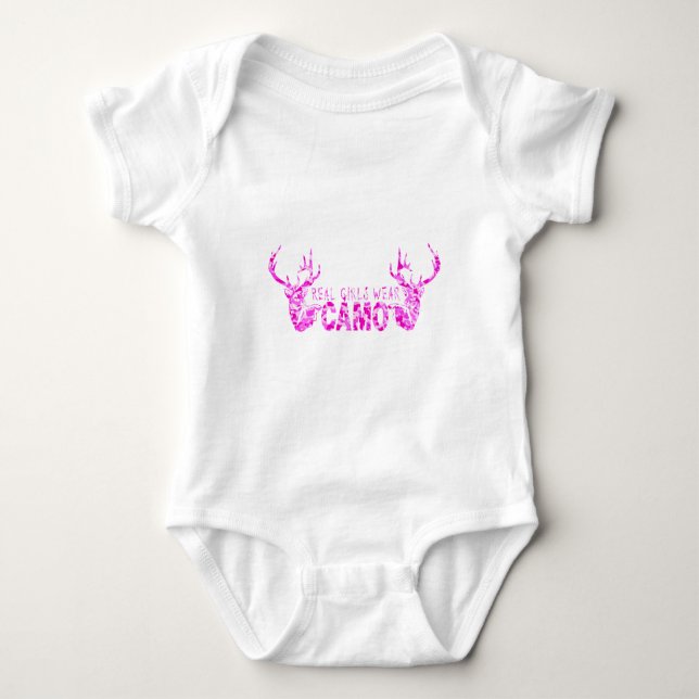 REAL GIRLS WEAR CAMO BABY BODYSUIT (Front)