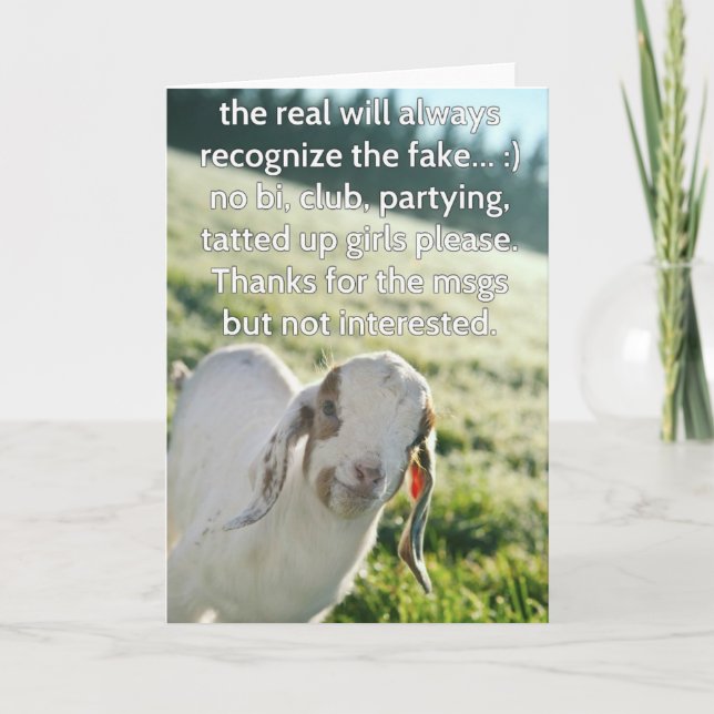 Real Goat greeting card (Front)