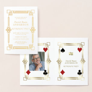 Real Gold Casino Vegas Poker Retirement Party Foil Card