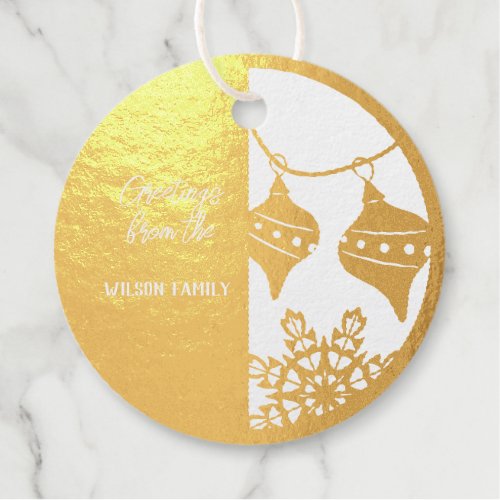 Real Gold Foil Christmas Balls Foil Favor Tags