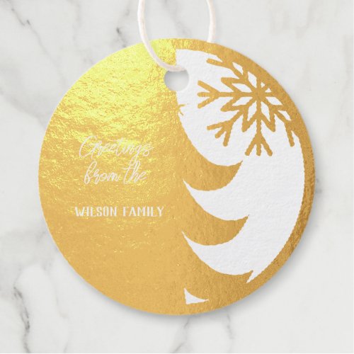 Real Gold Foil Christmas Tree Foil Favor Tags