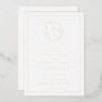 Real Gold Foil Crest Monogram Wedding Foil Invitation