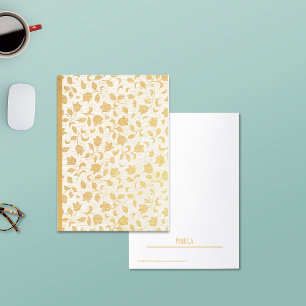 Real Gold Foil Custom Floral Note Cards