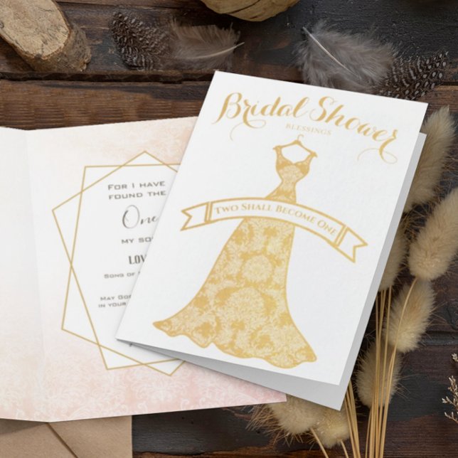 Real Gold Foil Floral Bridal Shower Congratulation Card (Creator Uploaded)