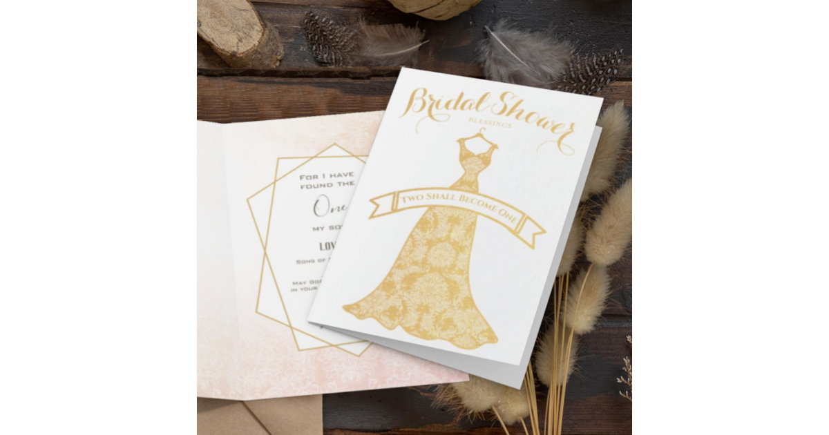 Real Gold Foil Floral Bridal Shower Congratulation Foil Card Zazzle 3874