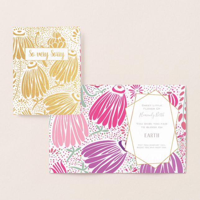 Real Gold Foil Floral Sympathy Miscarriage Foil Card (Display)
