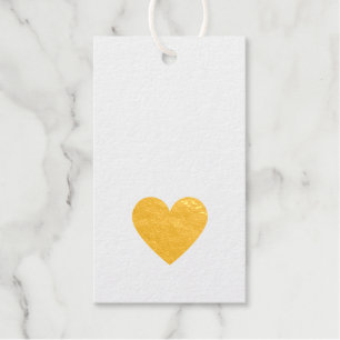 Real Gold Foil Heart Modern Minimal Elegant Simple Foil Gift Tags
