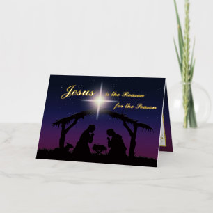 REAL Gold Foil Jesus is the Reason Nativity Card