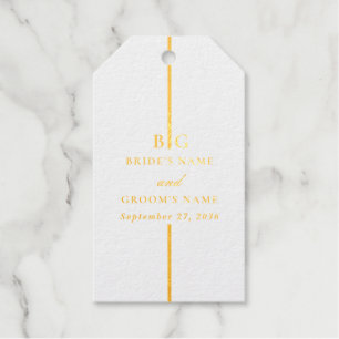 Real Gold Foil Minimalist Elegant Monogram Wedding Gift Tags