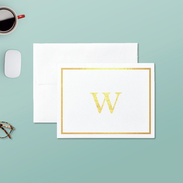 Real Gold Foil Monogram Note Cards (Creator Uploaded)