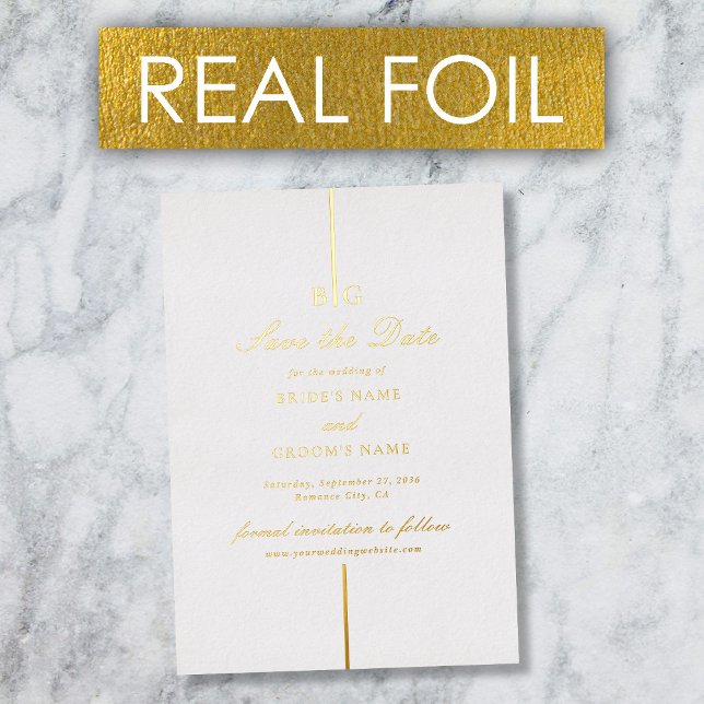 Real Gold Foil Monogram Wedding Save the Date Foil Invitation (Real Gold Foil Monogram Wedding Save the Date Foil Invitation)