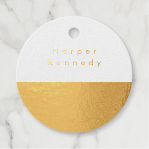 Real Gold Foil Name Favor Tags