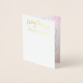 Real Gold Foil Rainbow Baby Girl Shower Blessings Foil Card (Front)