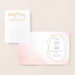 Real Gold Foil Rainbow Baby Girl Shower Blessings Foil Card