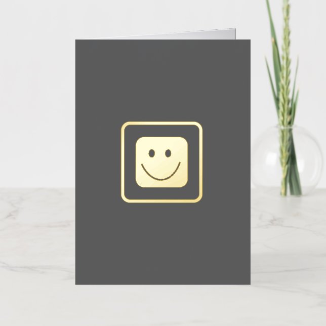 Real Gold Foil Smile Custom Folded Card (Front)