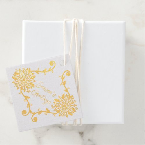 Real Gold Foil Snowflakes  Foil Favor Tags