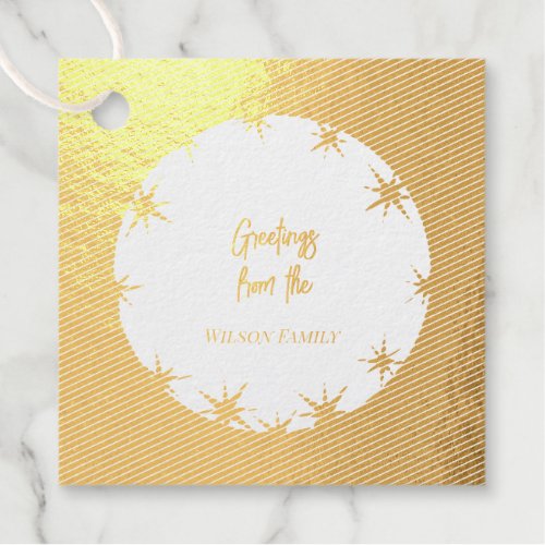 Real Gold Foil Stars and Stripes Christmas  Foil Favor Tags