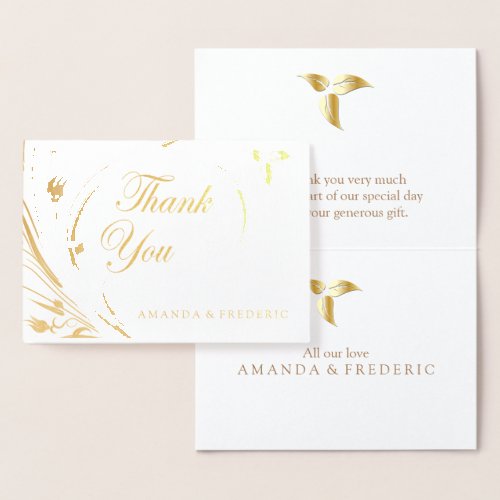REAL Gold Foil THANK YOU Wedding Card