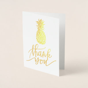 REAL gold foil tropical pineapple thank you Foil Card