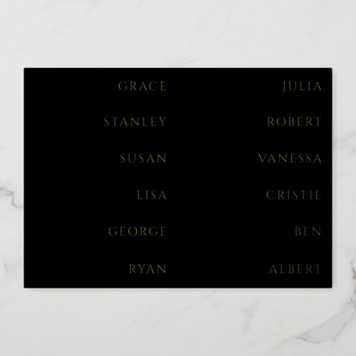 Real Gold Foil Wedding Black Name Tag Place Cards