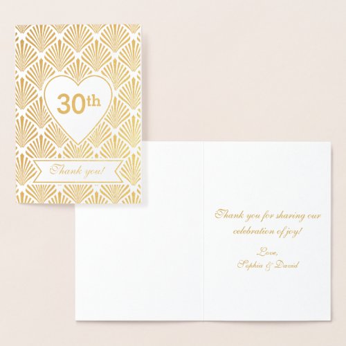 Real Gold Great Gatsby Art Deco 30th Anniversary Foil Card