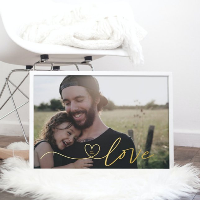 Real Gold | LOVE HEART | Calligraphy Photo Foil Prints (Creator Uploaded)