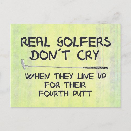 Real Golfers dont cry Postcard