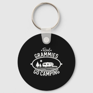 Real Grammies Go Camping 5th Wheel Camper Rv Vacat Keychain