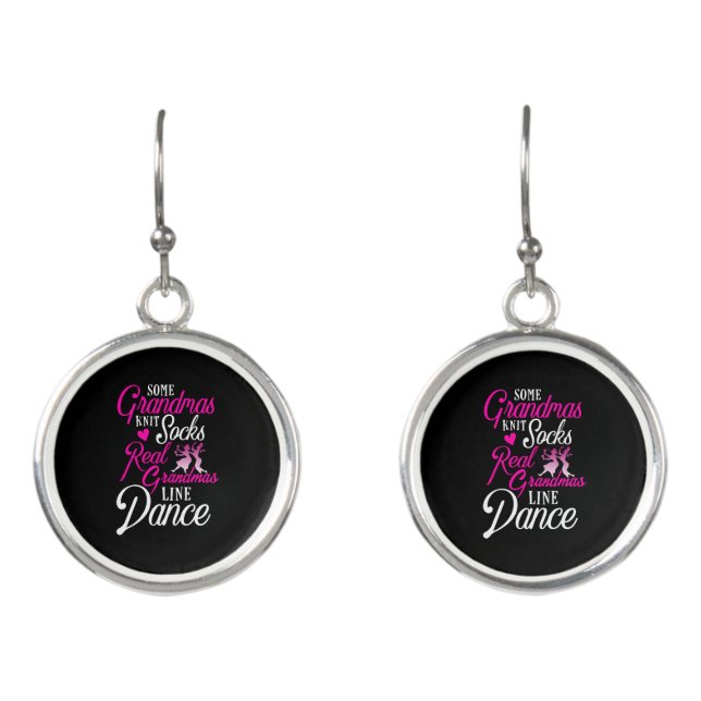 Real Grandmas Line Dance Country Dancing Earrings (Front)