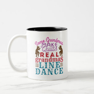 Real Grandmas Line Dance Cute Line Dancing Two-Tone Coffee Mug