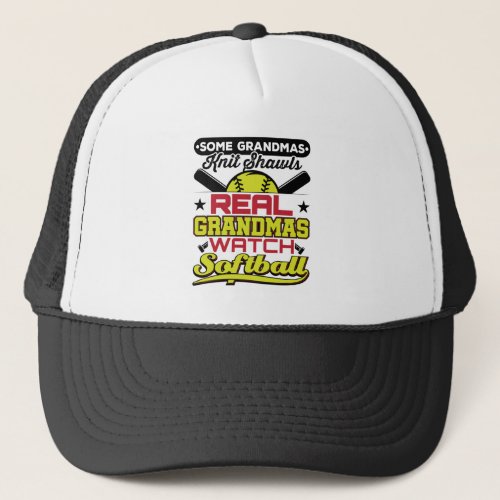 Real Grandmas Watch Softball Grandmother Trucker Hat